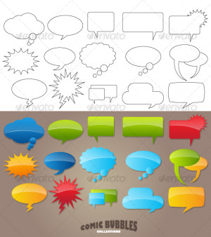 Blank Quote Bubbles Comic speech bubbles in