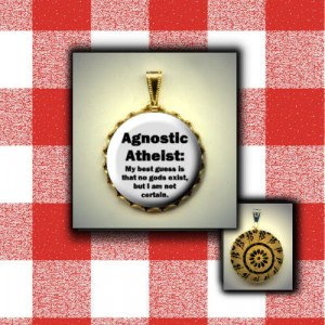 AGNOSTIC Theist Theism quote flat button CABOCHON in Brass Charm ...