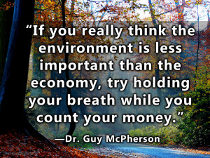 If you really think the environment is less important than the economy ...