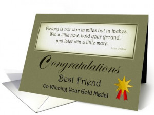 Congratulations - Best Friend / Gold Medal - Quote card (628928)