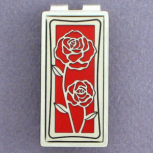 Rose Money Clip - Choose color; add engraving.