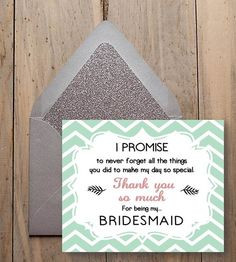 my bridesmaid bridesmaid thank you gift chevron style digital wedding ...