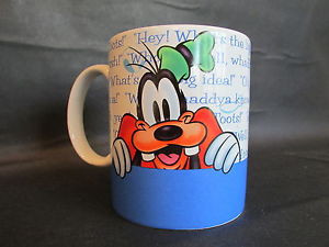 ... GOOFY & DONALD DUCK Disney coffee mug cup w/ character quotes sayings