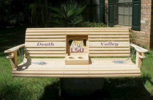 LSU Tigers Death Valley Porch Swing w/folddown by Riverboatflash, $455 ...
