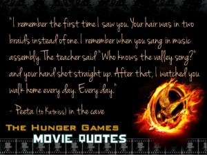 hunger games movie quote peeta katniss in the cave