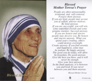 Blessed Mother Teresa's Prayer - 100-pack Paper Holy Cards (Religious ...