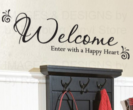 ... Wall-Art-Decor-Inspirational-Decal-Quote-Sticker-Welcome-Entryway-E05