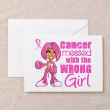 Messed With Wrong Girl Breast Cancer Greeting Card for