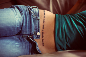 girl, quote, saying, sexy, tattoo, woman