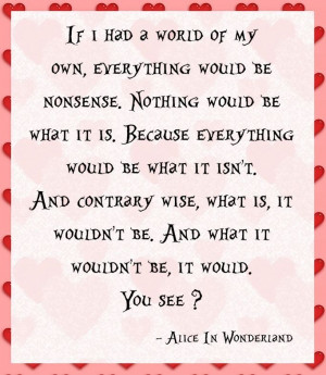 Alice In Wonderland Quote