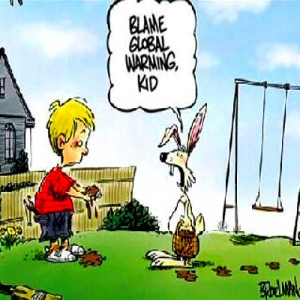 Easter bunny blames global warming