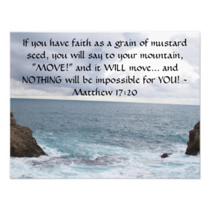Matthew 17:20 Motivational Bible Quote Invites - Zazzle.com.au