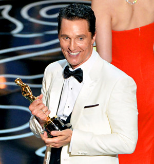 Matthew McConaughey looking dashing in his white tux from D&G