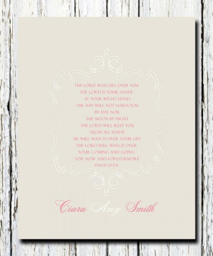 New Baby Christening Gift Bible Verse Psalm 121 by WordsWorkPrints, $ ...