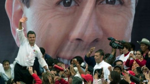 Enrique Pena Nieto waves to supporters (file image)