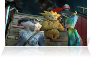 Tooth, E. Aster Bunnymund, and Sandman in Rise of the Guardians (2012)