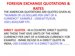 Currency Quotes Direct Indirect ~ Foreign exchange rates & quotes