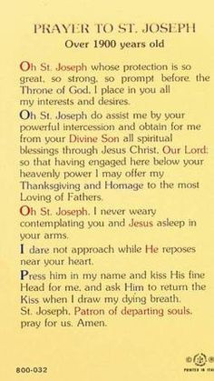 Prayer to St. Joseph More