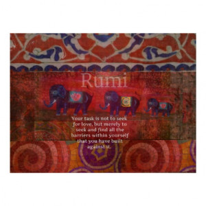 Rumi inspirational quote on life and love print