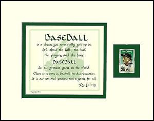 ST034-GR-BASEBALL-QUOTES-with-1989-LOU-GEHRIG-Postage-Stamp