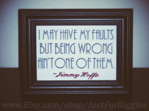 Funny Signs Jimmy Hoffa quote framed embroidery 5x7