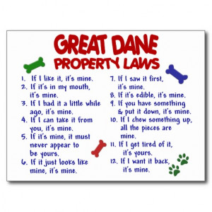 GREAT DANE Property Laws 2 Post Card
