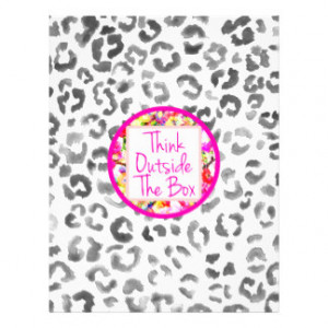 Girly Pink Quote Floral watercolor leopard pattern Flyers