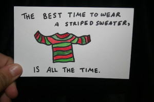 quote sweater spongebob fall quality striped sweater season sweater ...