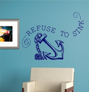 Refuse to Sink Quote Wall Decal Sticker Family Art Graphic Home Decor ...