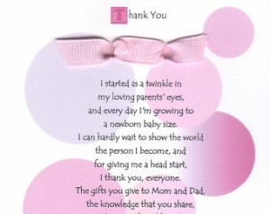 Couple's Baby Shower Thank You Cards ...