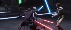 ... duels Skywalker and Kenobi alone aboard the Separatist command ship
