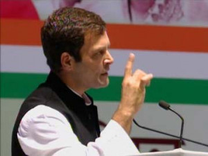 speech at a mega-conference of Congress workers today, Rahul Gandhi ...