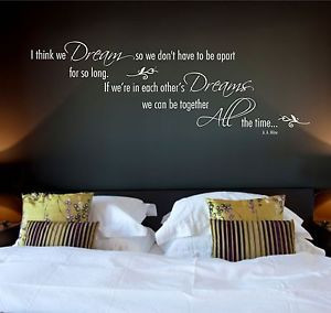 Love-Dreams-Quote-A-A-Milne-Vinyl-Wall-Art-Sticker-Decal-Mural-Bedroom