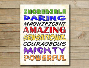... superhero quotes - superhero adjectives- nursery printable art work