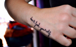 hand, handwriting, quote, tattoo