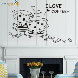 love coffee quote wall stickers home decorations zooyoo8241 kitchen ...