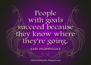 ... goals succeed because they know where they’re going ~ Goal Quote