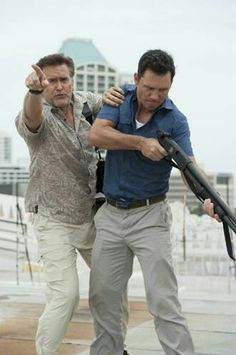 Burn Notice- Sam Axe and Michael Weston. More