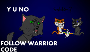 Try to follow the warrior code unless your cat is evil but don't ...