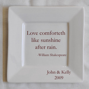 Set of 4 Custom Appetizer or Dessert Plates with Love Quotations