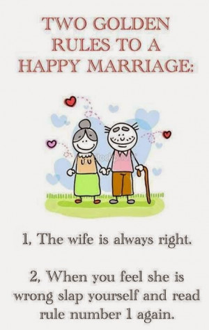 Funny Happy Marriage Two Golden Rule Joke Picture
