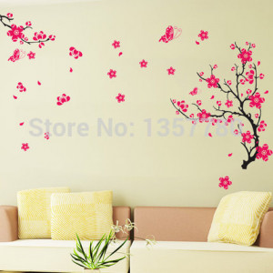 Romantic bedroom living room TV wall flowers large fashion ideas can