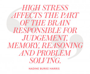 High stress affects the part of the brain responsible for judgement ...