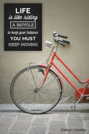 Life IS Like A Bicycle Inspirational Bike Quote Canvas Print Cycling ...