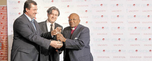 South African Archbishop Desmond Tutu, a Nobel Peace Prize laureate ...