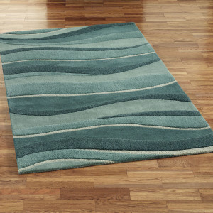 Blue Ocean Wave Area Rugs