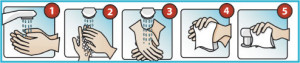 Follow these five easy steps to wash your hands and get rid of germs.
