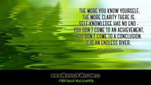The more you know yourself, the more clarity there is. Self-knowledge ...
