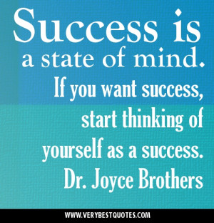 Success is a state of mind. If you want success, start thinking of ...