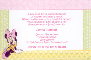 Minnie Mouse Invitations Wording D807-0950-bs pink minnie mouse